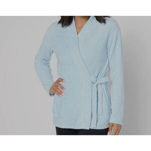 MUK LUKS Blue Feather Down Side-Tie‎ Cardigan Sweater size M New Without Tags!